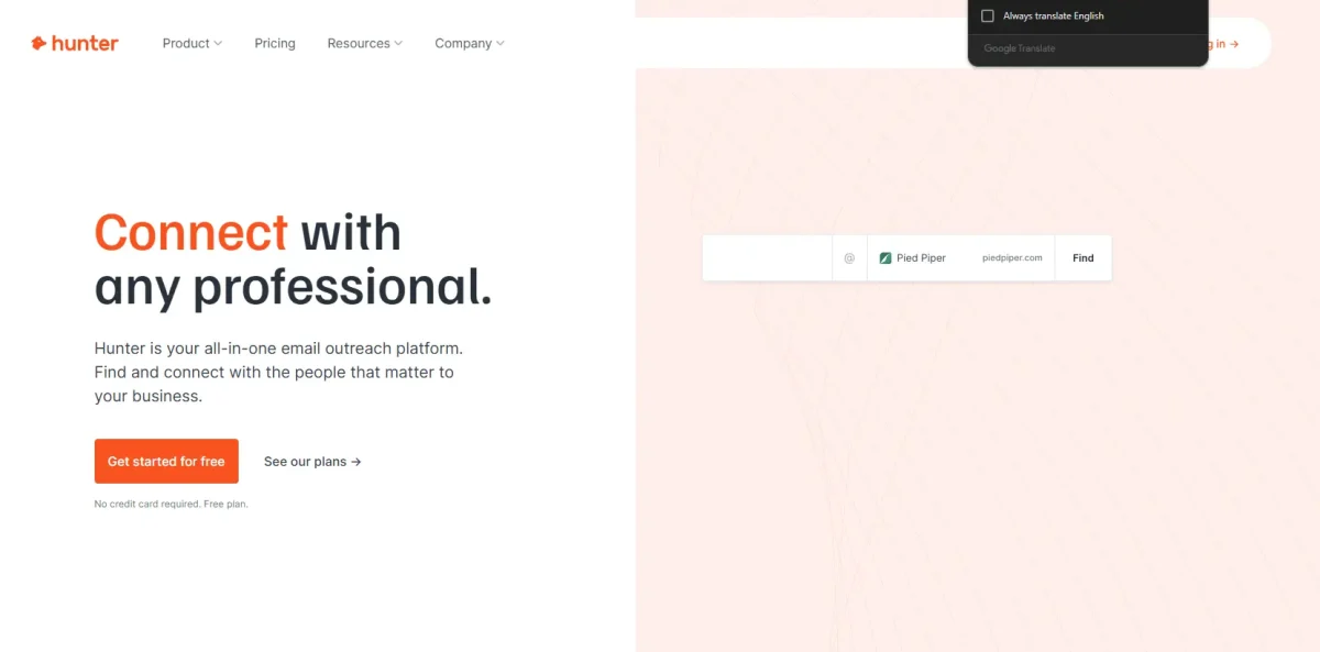 Hunter е инструмент за линк билдинг